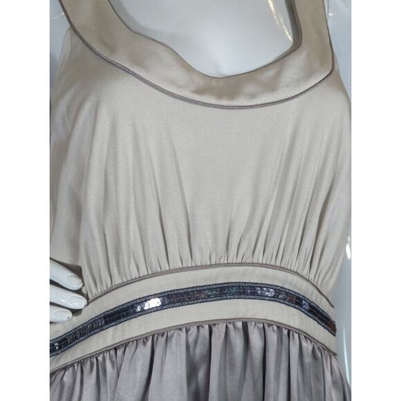 FLAWED‎ Vivienne Tam Dress Woman's Size Large Gray Silver Sequin Sleeveless Silk - Picture 4 of 16